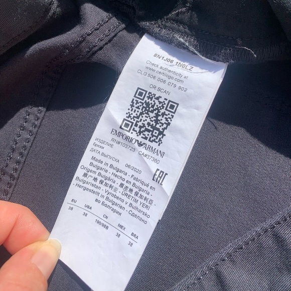 NWT Emporio Armani Men’s Slim Fit Pants - Size 38 - Picture 6 of 10